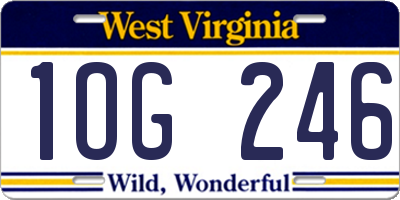 WV license plate 1OG246