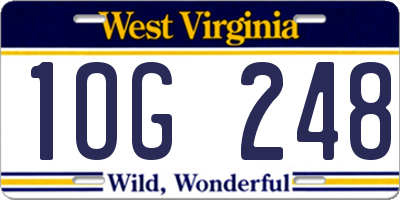 WV license plate 1OG248