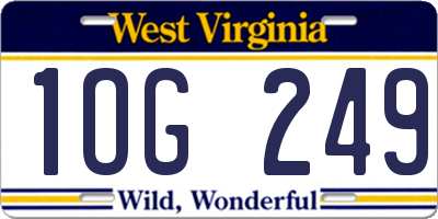 WV license plate 1OG249