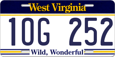 WV license plate 1OG252