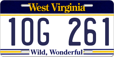 WV license plate 1OG261