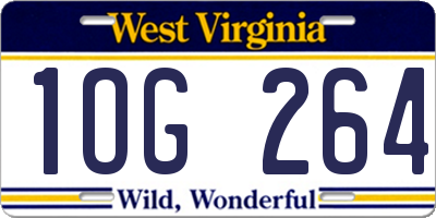 WV license plate 1OG264