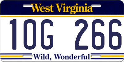 WV license plate 1OG266