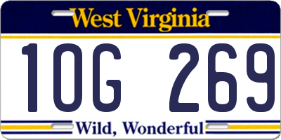 WV license plate 1OG269