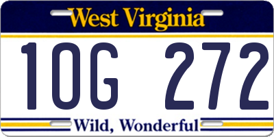 WV license plate 1OG272