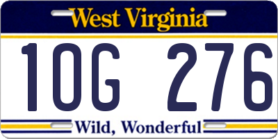 WV license plate 1OG276