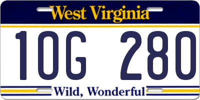 WV license plate 1OG280