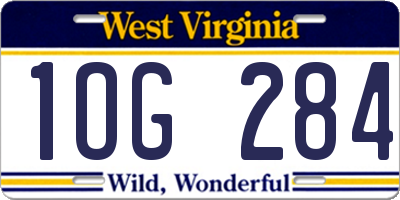 WV license plate 1OG284