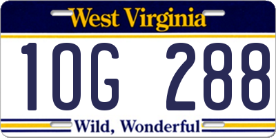 WV license plate 1OG288