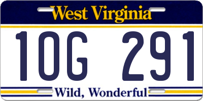 WV license plate 1OG291