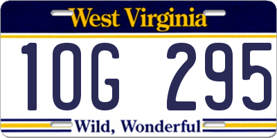 WV license plate 1OG295
