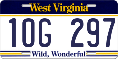 WV license plate 1OG297