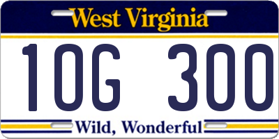 WV license plate 1OG300