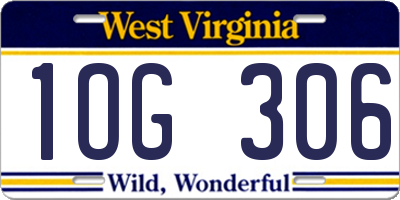 WV license plate 1OG306
