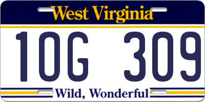 WV license plate 1OG309