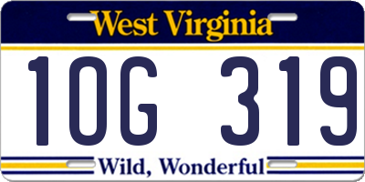 WV license plate 1OG319