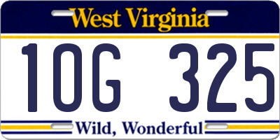 WV license plate 1OG325