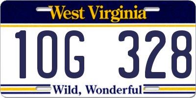 WV license plate 1OG328