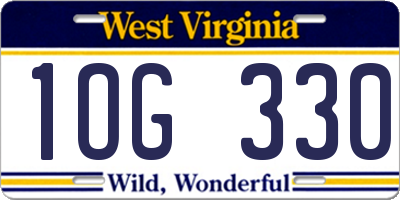 WV license plate 1OG330