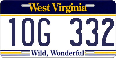 WV license plate 1OG332