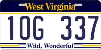 WV license plate 1OG337