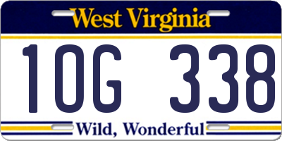 WV license plate 1OG338