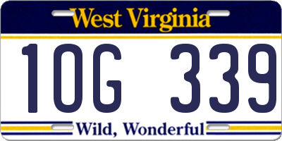 WV license plate 1OG339