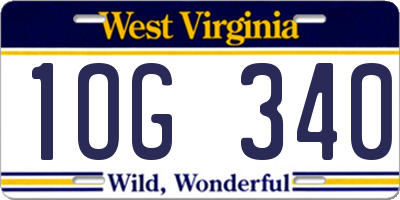 WV license plate 1OG340