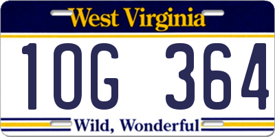 WV license plate 1OG364