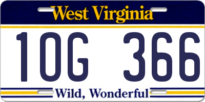 WV license plate 1OG366