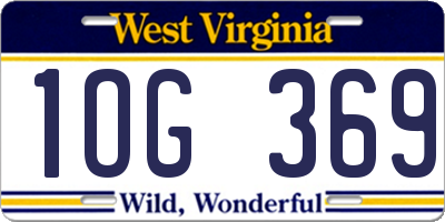 WV license plate 1OG369