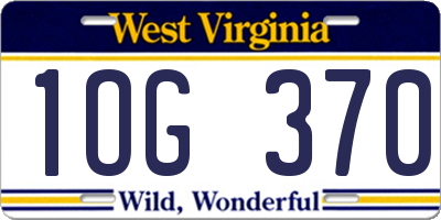 WV license plate 1OG370