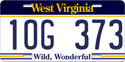 WV license plate 1OG373