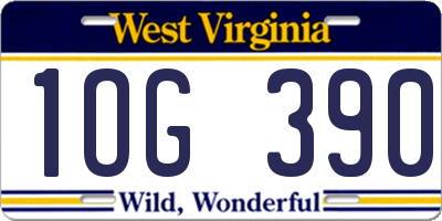 WV license plate 1OG390