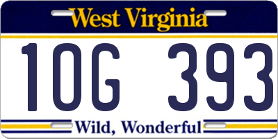 WV license plate 1OG393
