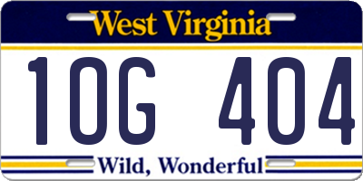 WV license plate 1OG404