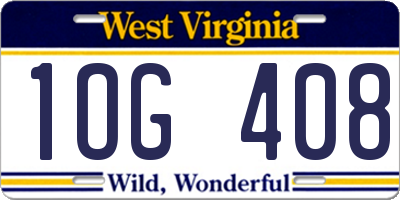 WV license plate 1OG408