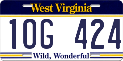 WV license plate 1OG424