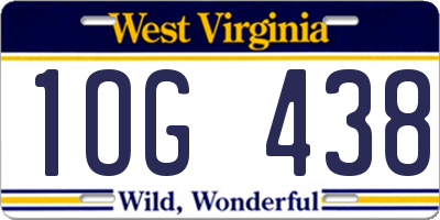 WV license plate 1OG438
