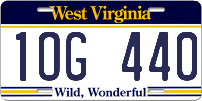 WV license plate 1OG440