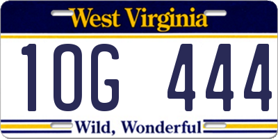 WV license plate 1OG444