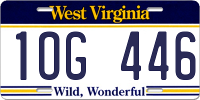 WV license plate 1OG446