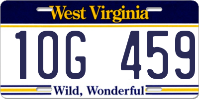 WV license plate 1OG459