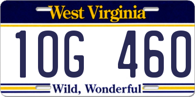 WV license plate 1OG460