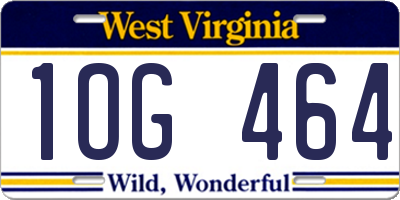 WV license plate 1OG464