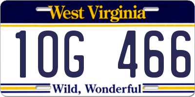 WV license plate 1OG466