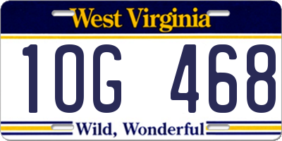 WV license plate 1OG468