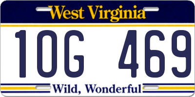 WV license plate 1OG469
