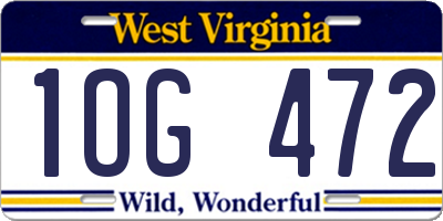 WV license plate 1OG472