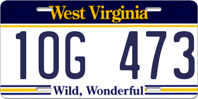 WV license plate 1OG473